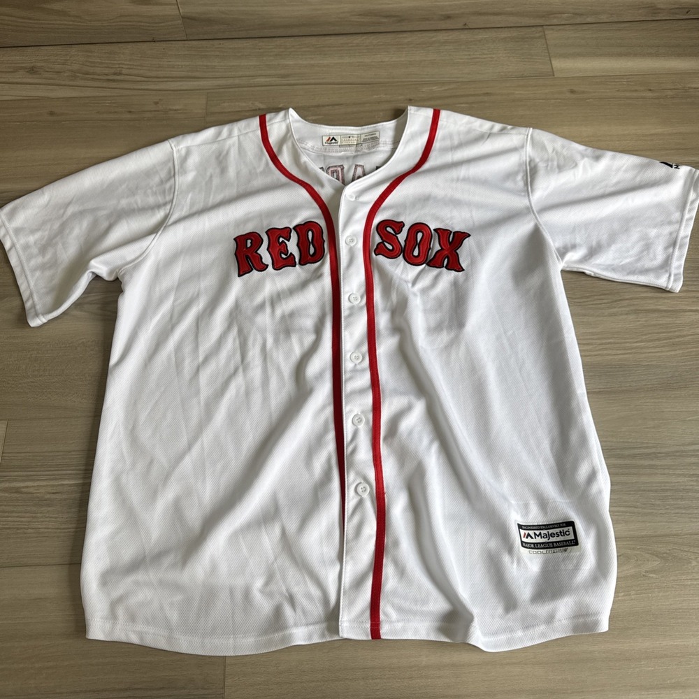 Majestic Cool Base Boston Red Sox J.D. Martinez #28 White MLB Jersey Men's XXL